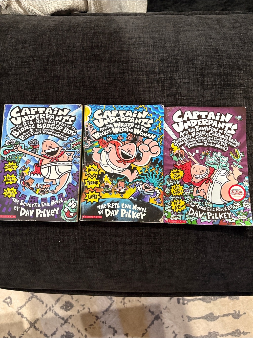 Scholastic Captain Underpants Book Set — Blue, Purple, Pink Covers